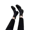 Botines Cuadrados de Cuero Vintage para Mujer 2026 Nuevo Estilo Tacón Grueso Estilo Británico Botas Martin Botines Ajustados
