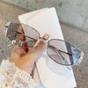 Gafas de sol estilo ojo de gato para mujer, modernas, retro, de alta gama, con montura estrecha y espejo marrón pequeño, de cara redonda y adelgazamiento, 2024