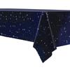 Mantel rectangular azul Gympani de 54 x 108 pulgadas, desechable para fiestas navideñas, decoración de banquetes dorada.