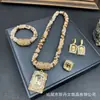 Novo Conjunto de Joias de Cristal de Luxo com Design Multifacetado, Colar Estiloso, Anel Personalizado e Brincos, Fornecimento Transfronteiriço