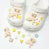 Acessórios de decoração de sapatos DIY para Crocs, fivelas decorativas fofas de pelúcia 3D de desenhos animados, leão e gato do zoológico para a superfície do sapato