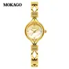 Novo Relógio Moka Transfronteiriço, Relógio de Pulseira de Liga Metálica Luxuosa Cravejada com Diamantes, Relógio Feminino Elegante de Quartzo Estilo Retro Ins