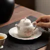 Tetera de cerámica con flor de cerezo pintada a mano, juego de té Kung Fu, tetera individual para uso doméstico, cafetera de té fresca y sencilla