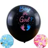 Globos Personalizados de 36 pulgadas con Texto Impreso para Revelación de Género, Globos Negros, Venta al por Mayor Transfronteriza, Paquete de Decoración para Fiesta Temática de Bebé