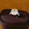 Anillo abierto redondo geométrico de circonita, estilo nicho de alta gama, estilo europeo y americano, joyería de moda única y exagerada al por mayor
