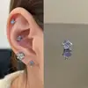 Colección de Pendientes de Hueso del Oído Morado de Ensueño Pendientes de Zirconia Pendientes Planos Espirales de Titanio Médico para el Hélice Pendientes de Hueso del Oído Morados