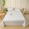 Lençol de Algodão Natural Minimalista Tecido Grosso Peça Única para Dormitório Estudantil Cama de Solteiro, Jogo de Lençol Espesso Estampado Conjunto de Três Peças