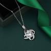 Collar de moissanita de imitación de 2 quilates para mujer, chapado en platino PT950, cadena de clavícula con colgante de ocho corazones y ocho flechas de circonita.