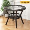 Cadeira de encosto de rattan ao ar livre simples cadeira de vime tecido cadeira dobrável três peças conjunto doméstico casual mesa tecida e cadeira combinação