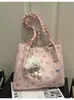 Bolso tipo cubo estampado dulce modelo nuevo 2026, gran capacidad, bolso de hombro moderno y versátil, bolso de alta gama para el día a día, bolso tote para mujer
