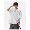 Camiseta de Algodón con Bordado de Diseño Americano Cuello Redondo para Hombre Manga Corta 2026 Verano Marca de Moda Holgada Deportiva Casual Camiseta de Media Manga