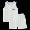 Conjunto de Chaleco para Bebé Verano Modal Tops para Bebé Niños y Niñas Pantalones Cortos Pijama Infantil Ropa para el Hogar Conjunto de Dos Piezas