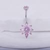 Estilo Coreano Venta Caliente Nuevo Estilo Simple Flor de Circonia Estilo Acero de Titanio Fresco Anillo para Ombligo de Mujer Piercing de Moda Personalizado Adornos Umbilicales