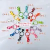 Chaveiro de Contas Tira de Silicone Corda de Couro Pingente Acessórios de Metal Argola de Aço Fivela de Porta Anel de Cartão Pequeno