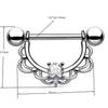 Corrente de comércio eletrônico transfronteiriça zircão bola de diamante cheia anel de peito mamilo capa cobre aço inoxidável piercing corporal jóias