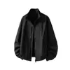 Jaqueta Masculina de Outono Nova Três-Provas para Uso Externo, Corte Amplo, Tamanho Grande, Cor Sólida, Jaqueta Cardigan Versátil com Zíper