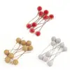 Fruta de cereza con marcas de viruela de baya simulada material DIY accesorios de decoración navideña caja de regalo con cuentas