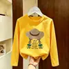 Camiseta de manga larga para niña, algodón puro, nueva y elegante para primavera y otoño 2026, top versátil para niños, camiseta básica para niñas para usar en capas
