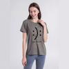 Ropa Europea y Americana 2024 Nueva Amazon Ebay Exportación Suelta Cuello Redondo Personalizada Estampada Verano Camiseta Tops de Mujer