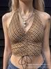 Roupas Transfronteiriças Europeias e Americanas Puro Sexy Spice Girls Sem Costas Casual Versátil Cordão Gola Retrô Colete Roupas Femininas