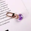 Chaveiro em Forma de Coração, Pingente de Coração Transparente Colorido, Pequeno Acessório Fofo e Criativo para Meninas, Decoração de Mochila