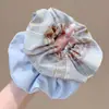 2026 Nuevo Scrunchie de Tela a Cuadros Patchwork Estilo Coreano Banda Elástica Alta Accesorio para el Cabello para la Parte Posterior de la Cabeza