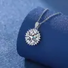 Transmisión en Vivo Transfronteriza Venta Caliente Girasol de Diamante Completo Colgante de 5 Quilates Imitación Moissanita Chapado en Pt950 Collar para Mujer