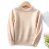 100% lã suéter outono e inverno infantil caxemira tricotado base gola redonda meninos e meninas mesmo estilo roupa íntima suéter infantil grande moda