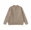 Suéter de Punto Trenzado Henley de Color Sólido Mezcla de Lana Retro Americano Nuevo Otoño 2026 Vintage Yidao