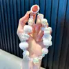 Corrente de Chaveiro para Celular com Cogumelos de Contas Corrente para Pendurar na Capa do Celular Pulseira de Acrílico Feminina Pingente de Bolsa Pequeno Presente Venda por Atacado