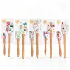 Set de Dos Espátulas de Silicona Florales Transfronterizas con Mango de Madera, Espátula Crema, Espátula para Hornear Resistente a Altas Temperaturas, Soporta Personalización, En Stock