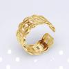 Cadena de Hip-Hop Exagerada Anillos de Acero de Titanio al por Mayor para Hombres y Mujeres, Anillos Abiertos Ajustables de Acero Inoxidable, Suministro Exclusivo Transfronterizo