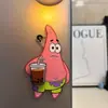 Imán de nevera acrílico de Bob Esponja, creativo, lindo, alto valor estético, pegatina magnética giratoria para nevera, linda pegatina decorativa