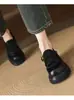 Versión de cuero suave~ Mocasines de mujer con lazo, puntera redonda y tacón grueso de plataforma, moda de nicho, zapatos pequeños de cuero casuales y elegantes para ir al trabajo