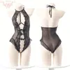 Body de encaje sexy transparente sin entrepierna, apasionado, ardiente, uniforme sexy, seductor, deseo puro qqny femenino