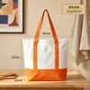 Bolsa de Lona con Bolsillo Cosido Personalizada en Blanco Bolsa de Tote de Lona DIY Impresa con Logo Bolsa de Lona de Gran Capacidad Personalizada