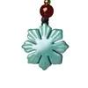 Colgante de Girasol de Jade Natural Grado A, Adorno Colgante de Jadeíta Azul para Mujeres, Colgante de Copo de Nieve de Jade