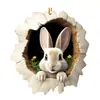 Entra en las Nuevas Decoraciones de Pascua, Decoraciones de Pascua Retro, Adornos de Conejo en Agujero de Árbol, Formas y Decoraciones Colgantes de Cuerda