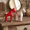 Estilo Europeo y Americano Simple Retro Creativo Estatua de Caballo de Madera Adorno de Madera Decoración para el Hogar Sala de Estar Entrada Artesanía Regalo