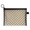 Nova Bolsa de Maquiagem de Malha Portátil Bolsa de Armazenamento de Fone de Ouvido com Cabeça de Troca Portátil Bolsa de Lavagem de Viagem Vermelha com Boca de Amor Flocada