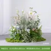 [Serie de Arte Floral de Tres Caracteres] Combinación de Paisajismo con Plantas Verdes Simuladas, Flores Artificiales, Césped Floral, Decoración de Ventana, Decoración Suave de Patio