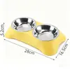 Tigela para Cachorro, Comedouro para Cachorro, Tigela Dupla, Design Trapezoidal, Antiderramamento, Tigela Integrada para Água e Comida, Tigela Interna de Aço Inoxidável, Tigela para Gato, Tigela para Pet