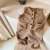 2026 Roupas de Inverno para Crianças Estilo Coreano Lã de Cordeiro Forrado com Fleece Macio Macacão Espesso para Meninas Macacões 21929