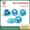 Pedra Solta de Zircônia Quadrada Face de Anel Quadrada em Forma de Almofada Corte Fundo Pontiagudo Aquamarine Gema Cz Atacado Aquamarine