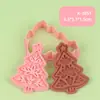 Molde 3D para Galletas de Navidad con Formas Simuladas de Muñeco de Nieve y Árbol de Navidad, Herramienta 3D Tipo Prensa para Hornear en Casa, Fondant
