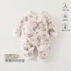 Macacão Acolchoado para Recém-Nascidos Tipo a Primavera, Outono e Inverno Proteção da Barriga do Bebê de Mês Completo Acolchoado Quente Fino de Algodão Roupas de Bebê