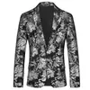 Comercio Exterior Retro Patrón Paisley Negro y Dorado Traje de Hombre Fiesta de Rendimiento Ropa Formal de Novio Chaqueta de Traje Casual