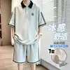 Conjunto de Camisetas de Manga Corta para Jóvenes Niños, Estudiantes de Secundaria y Preparatoria, Camisa Polo con Cuello de Seda Helada, Atuendo de Verano Atractivo para Niños Mayores