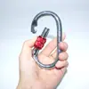 Gancho de bucle cromado tipo O para deportes al aire libre, escalada en roca y accesorios de seguridad para montañismo