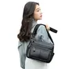 Bolso Cruzado de Cuero Genuino para Mujer 2024 Nueva Llegada Estilo Coreano Moderno Combinable Cuero Vacuno Suave Gran Capacidad Bolso de Hombro Multicapa Bolso de Madre